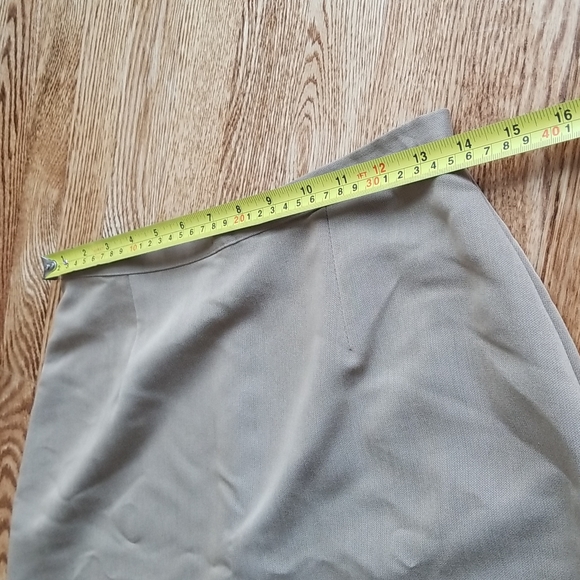 (6) Cleo Petites Tan High Waisted Maxi Business Casual Office Pencil Skirt - Picture 5 of 7